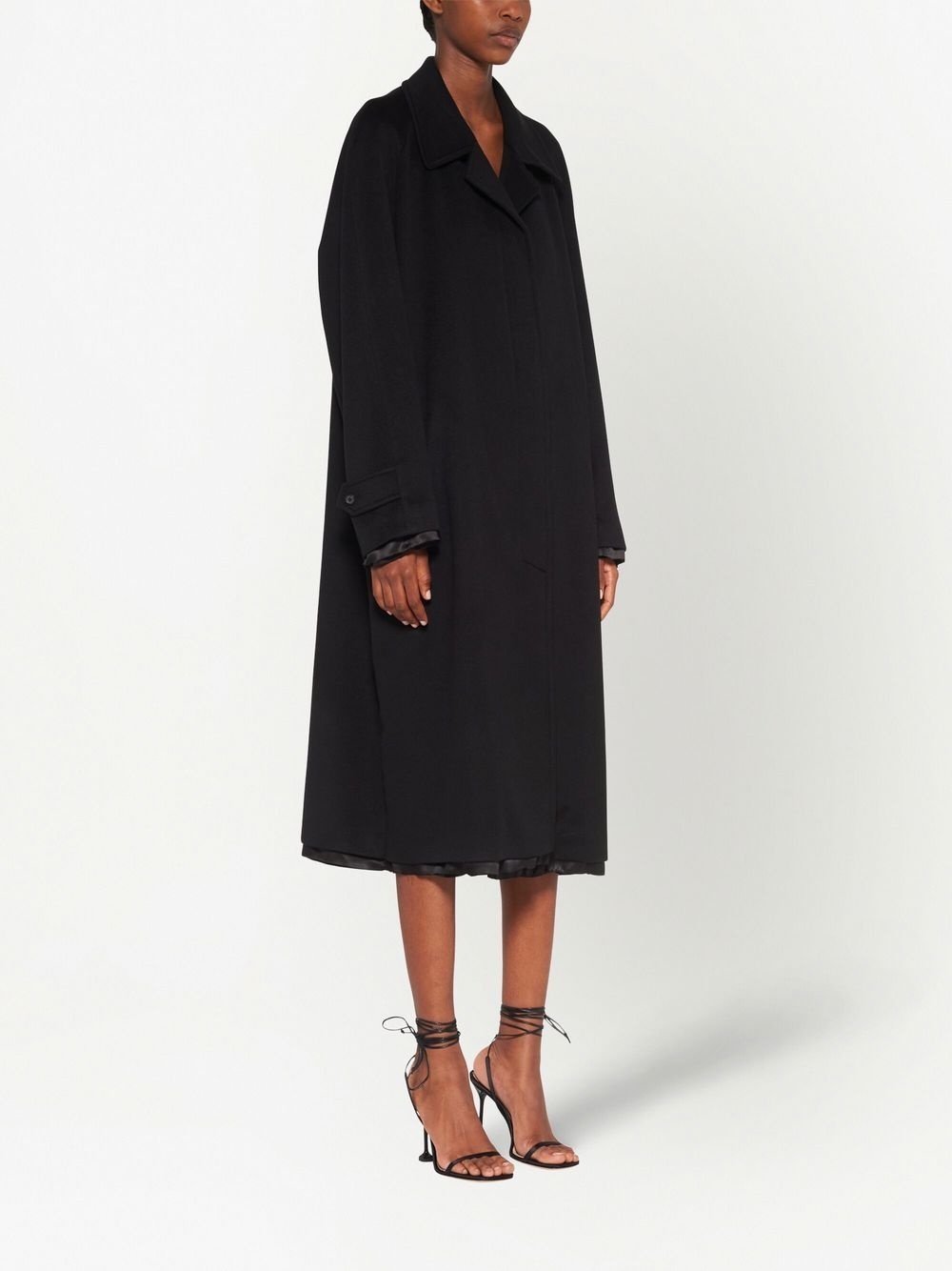 single-breasted mid-length coat - 3