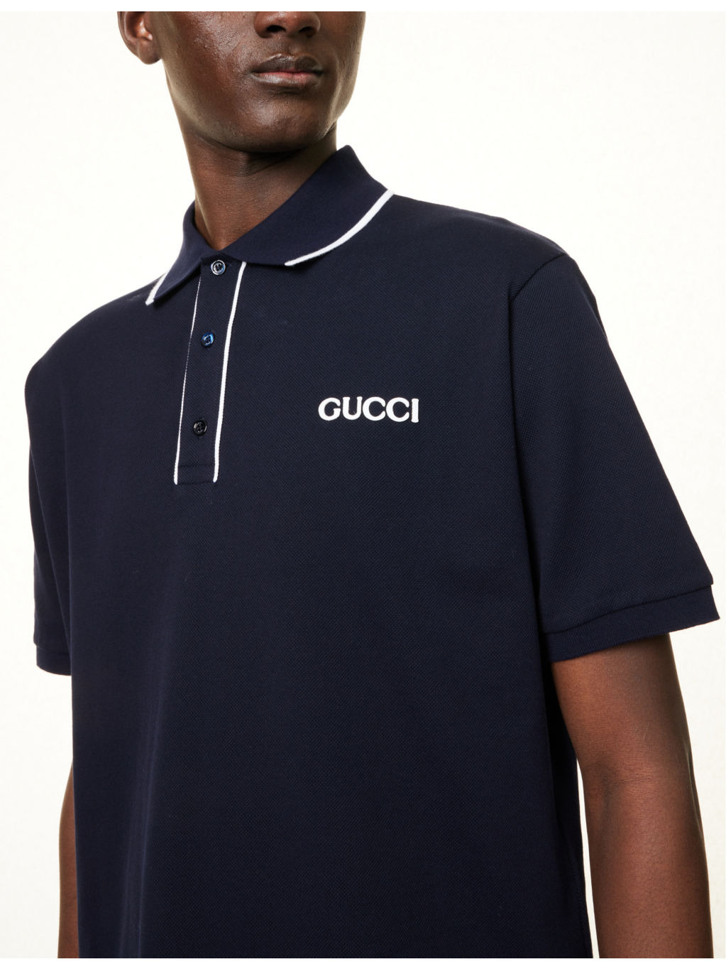 Logo text embroidered cotton polo shirt - 5