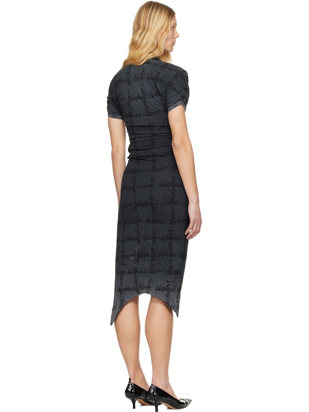Gray Pulling Midi Dress - 3