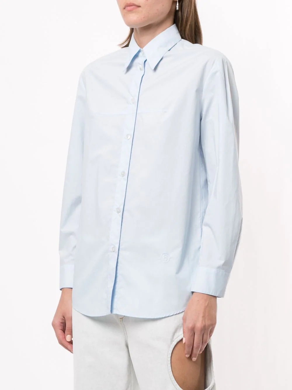 pointed collar buttoned shirt - 3