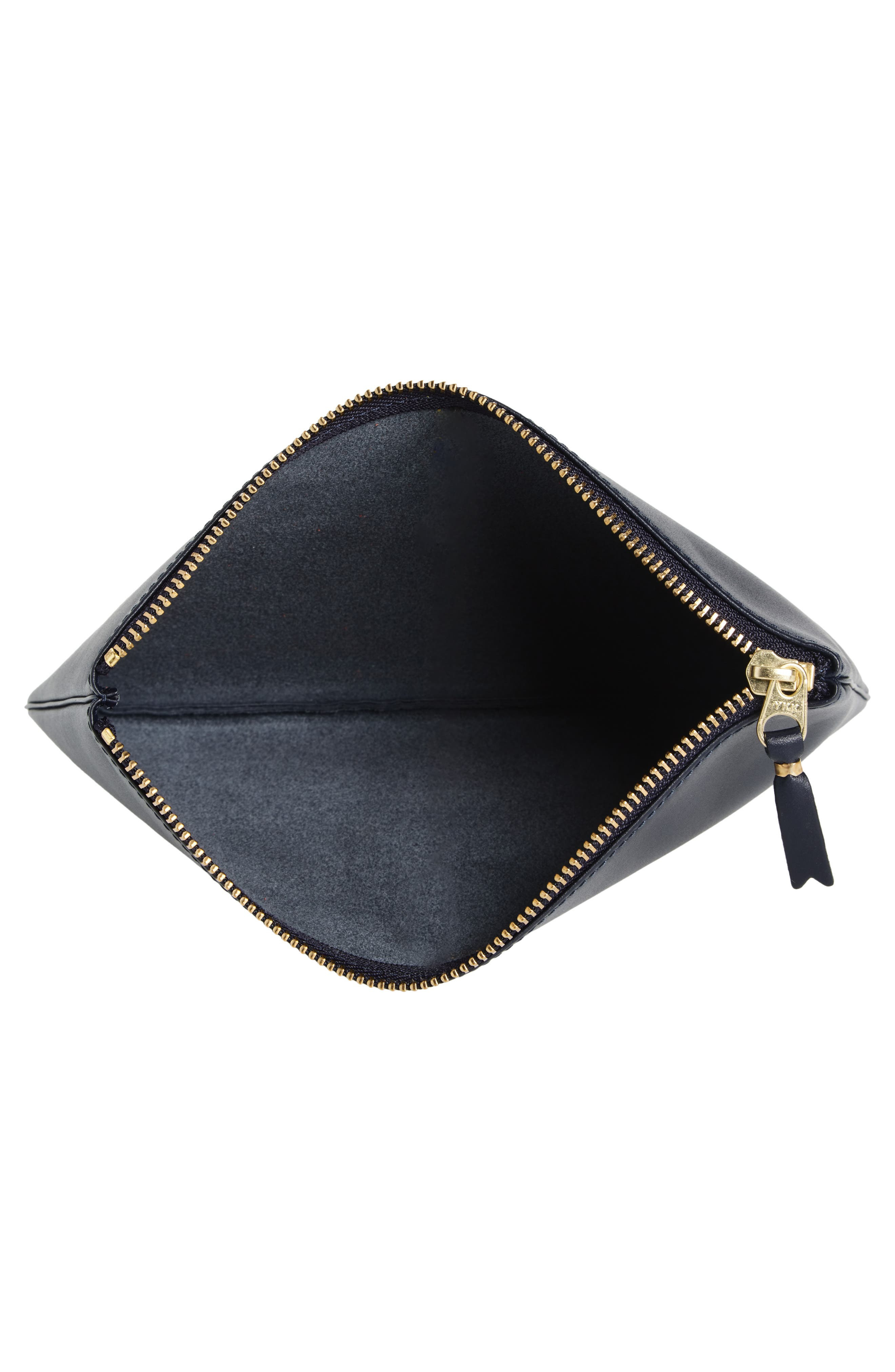 Comme des Garçons Medium Classic Leather Zip-Up Pouch in Navy at Nordstrom - 2