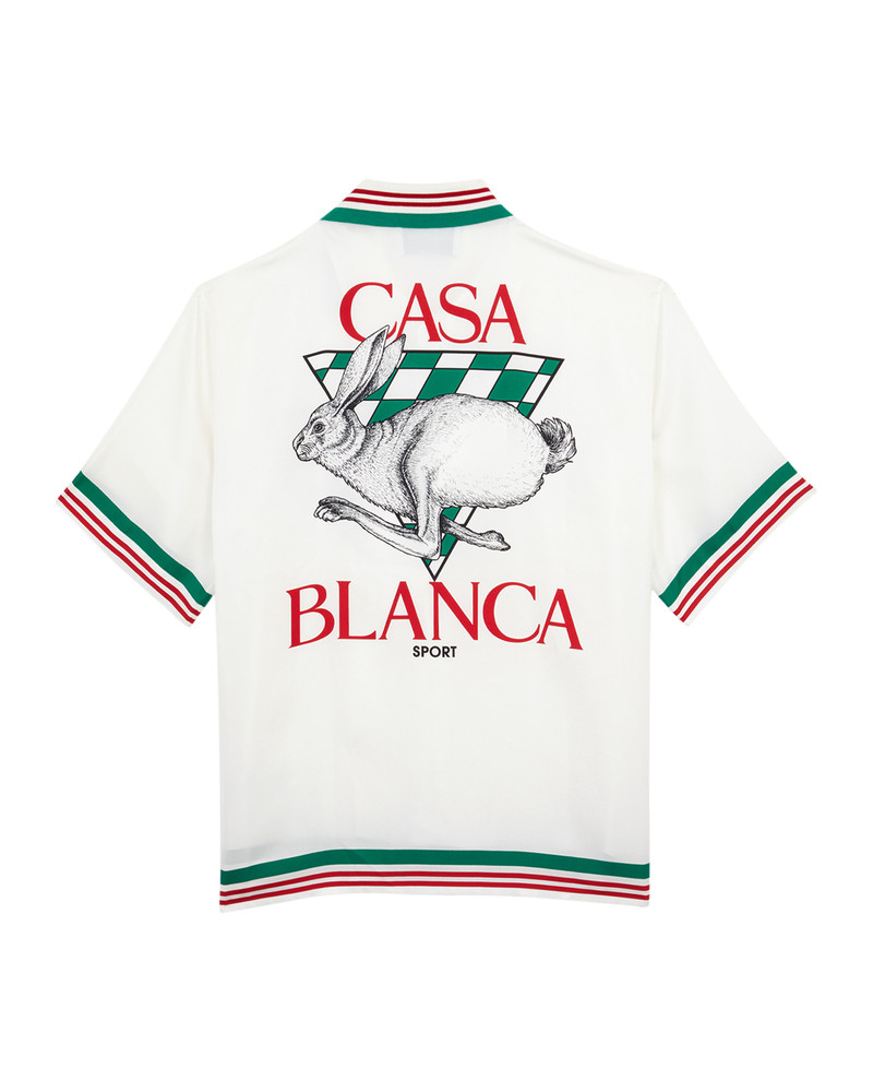 CASABLANCA Casa Sport Knit Collar Short Sleeve Silk Shirt outlook