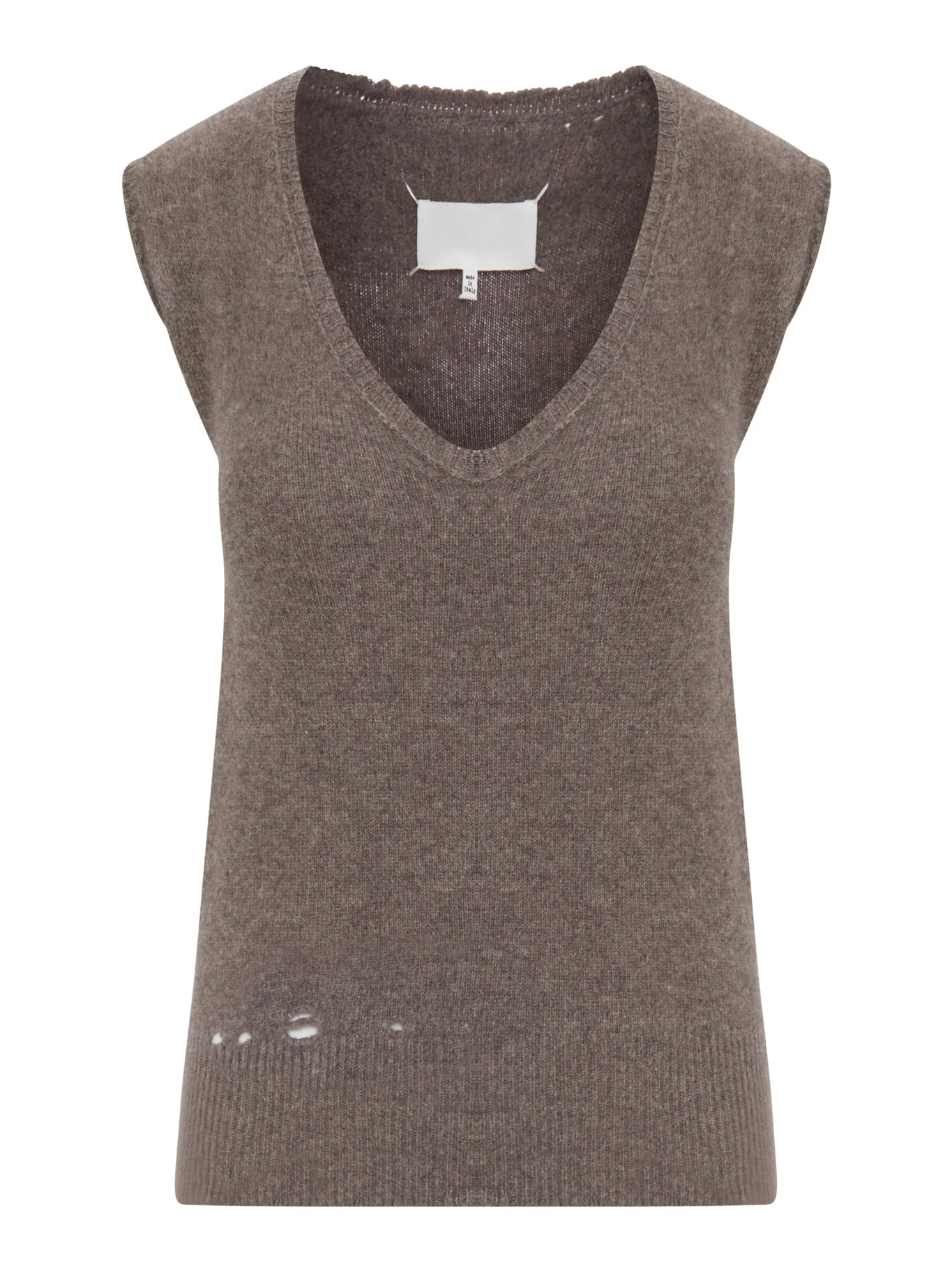 DISTRESSED-EFFECT KNIT VEST - 1