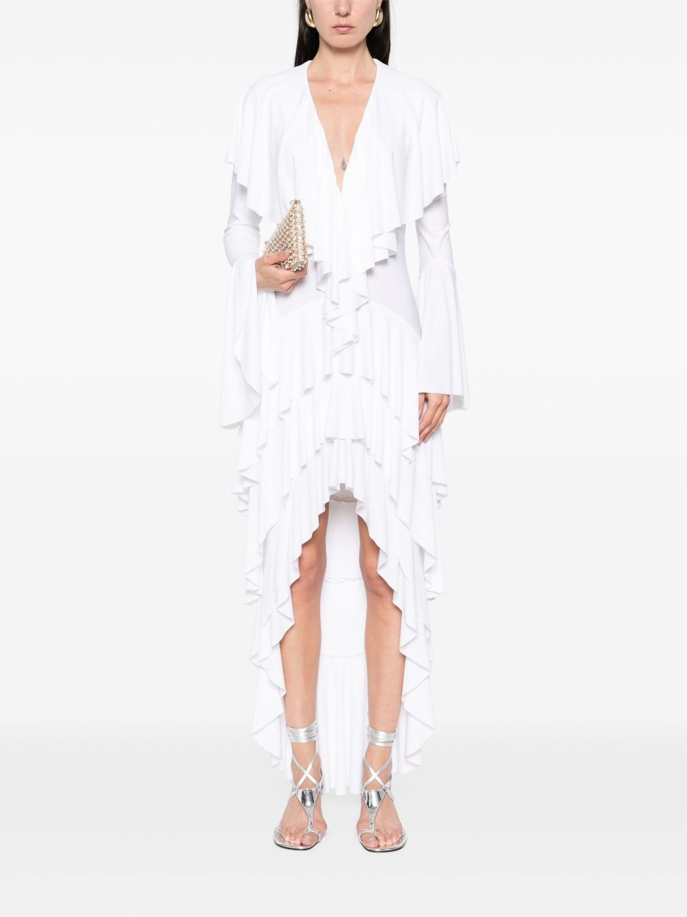 asymmetric long-sleeve dress - 2