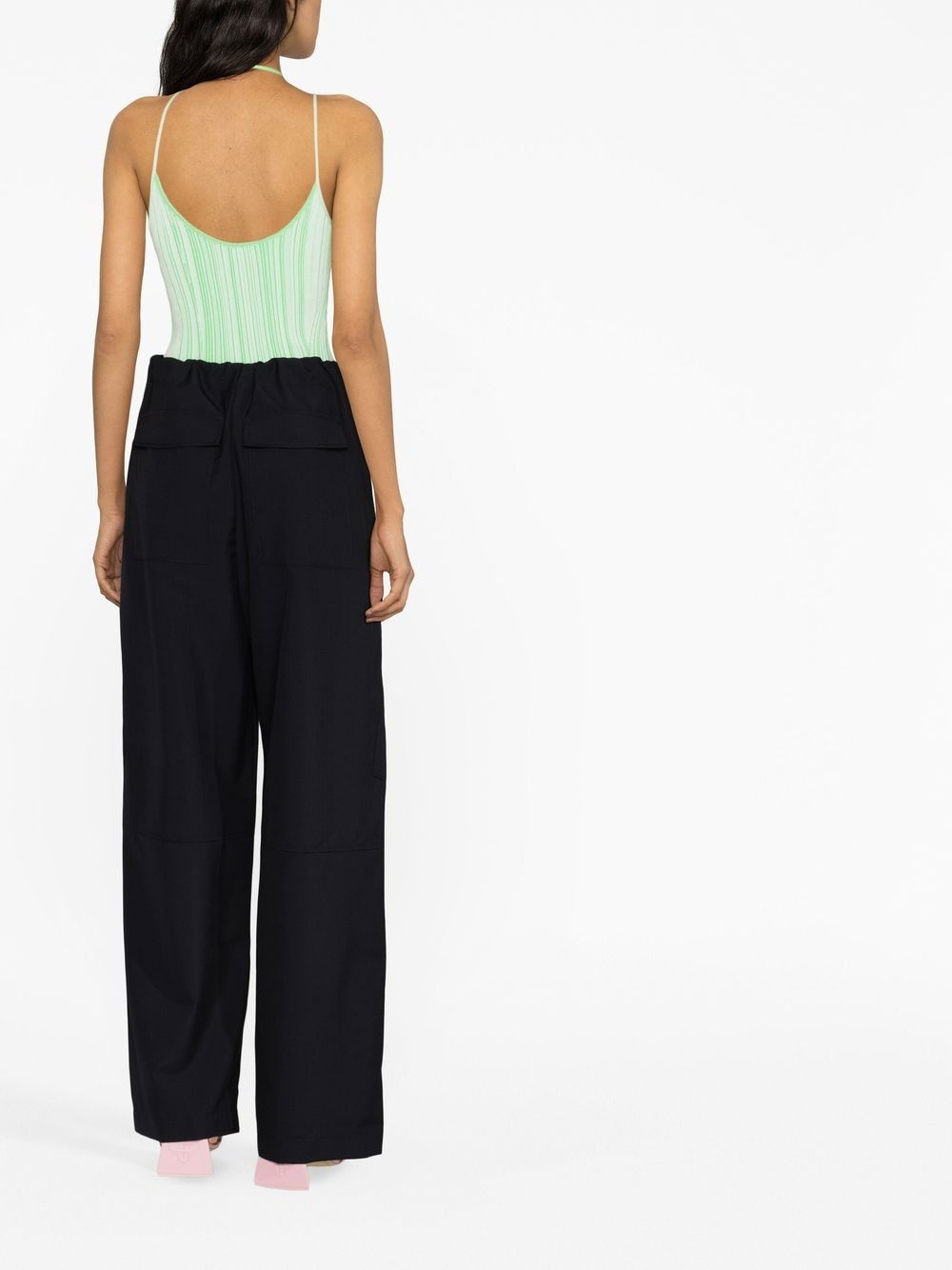 high-waisted straight-leg trousers - 6