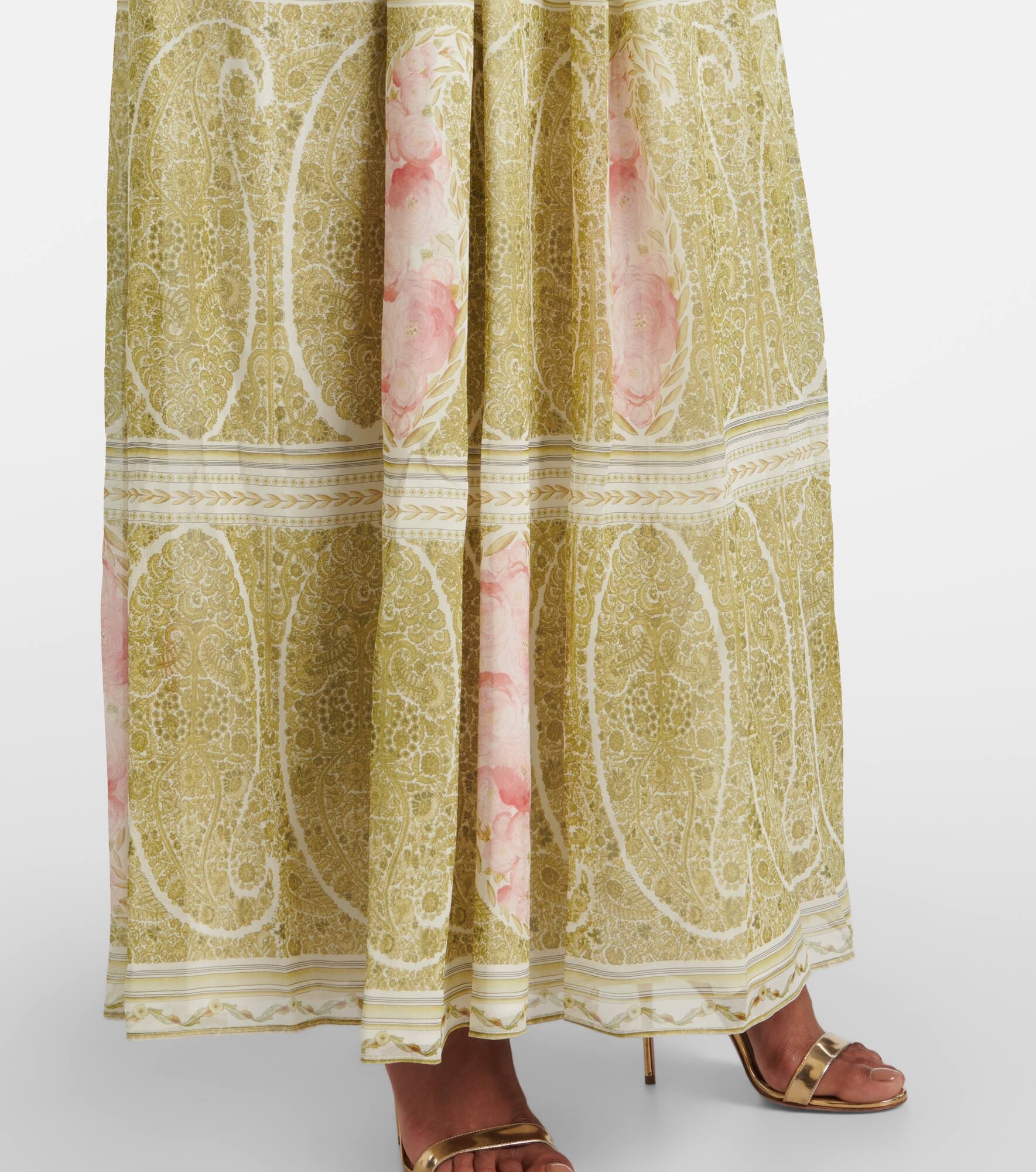 Floral silk georgette maxi dress - 5