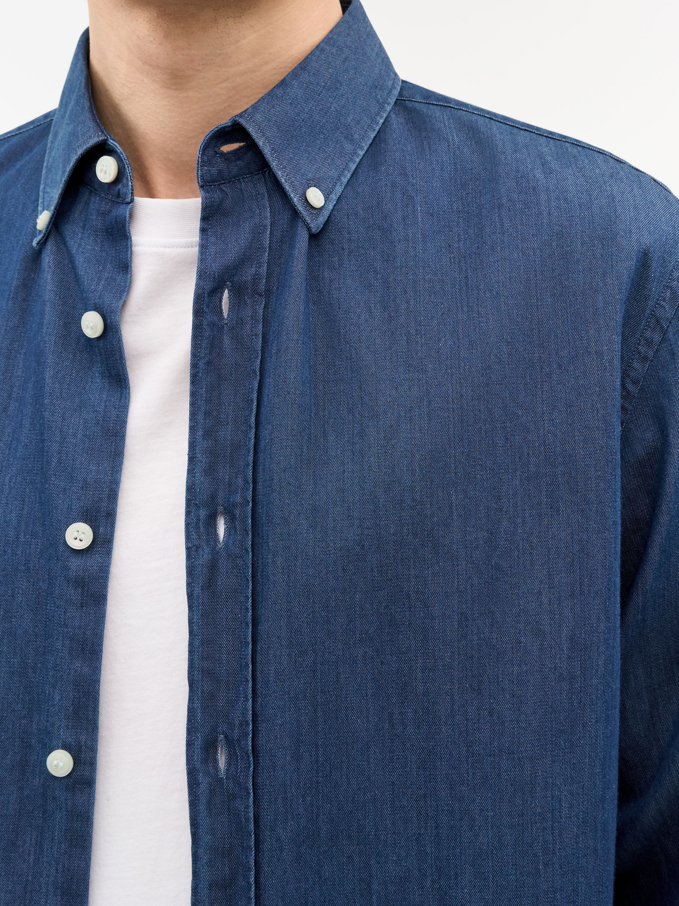 Adley Button Down Indigo Shirt - 4