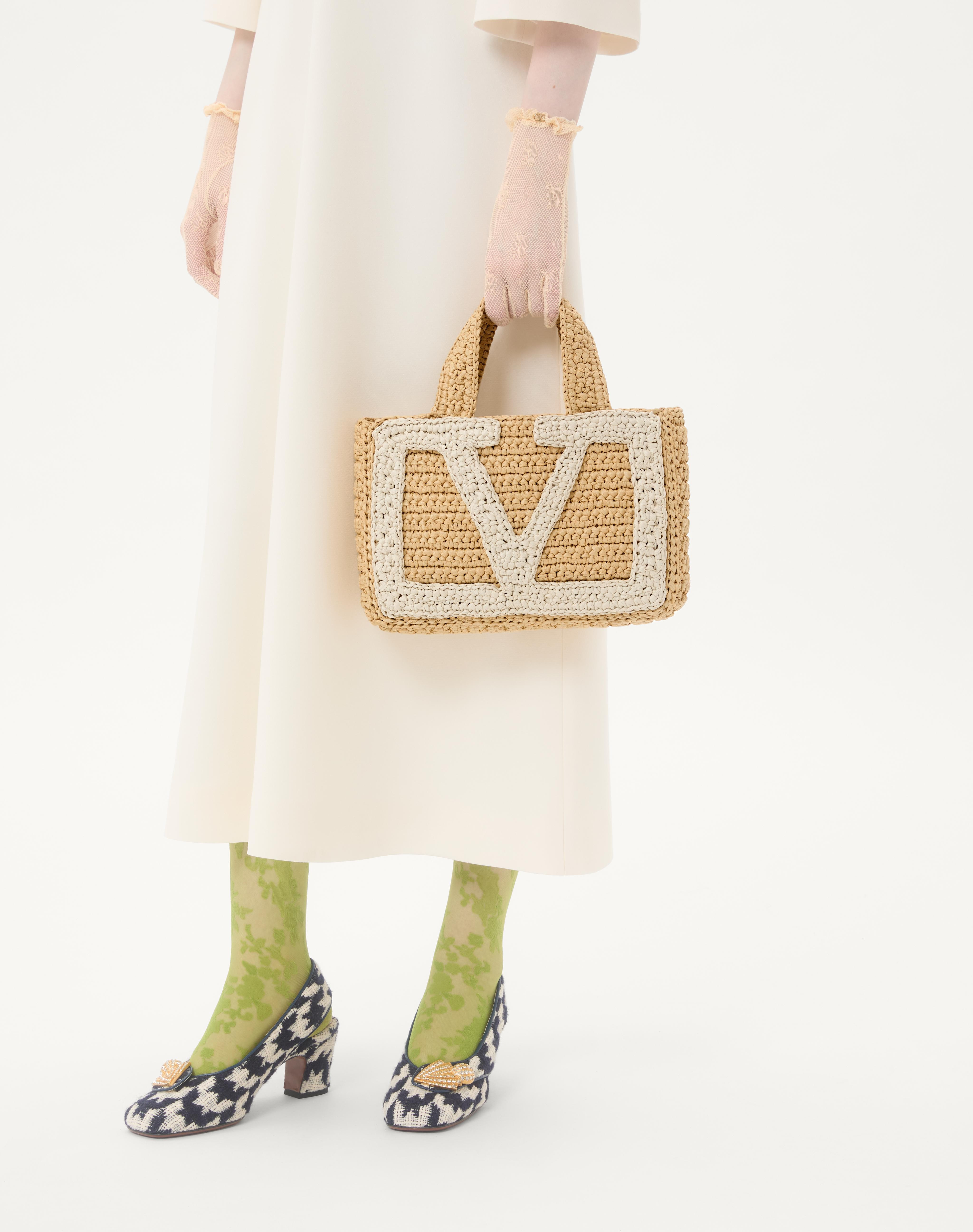 VALENTINO GARAVANI VIVA SUPERSTAR SMALL SHOPPING BAG IN RAFFIA - 7