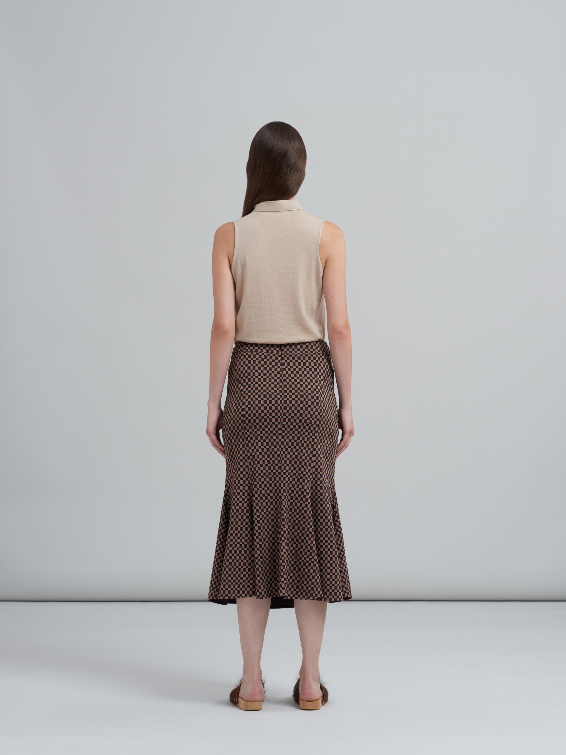 CHECK JACQUARD JERSEY SKIRT - 3