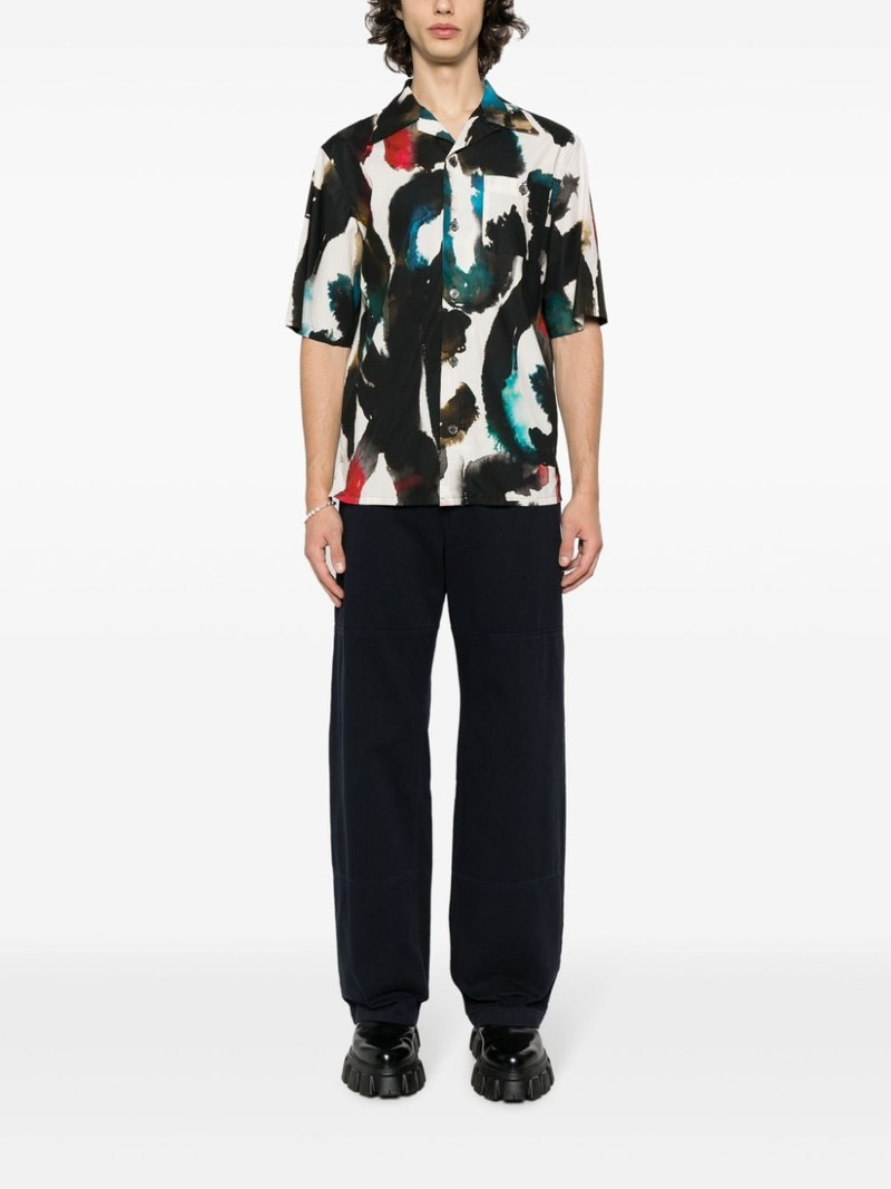 Dolce & Gabbana logo-plaque cotton straight trousers outlook