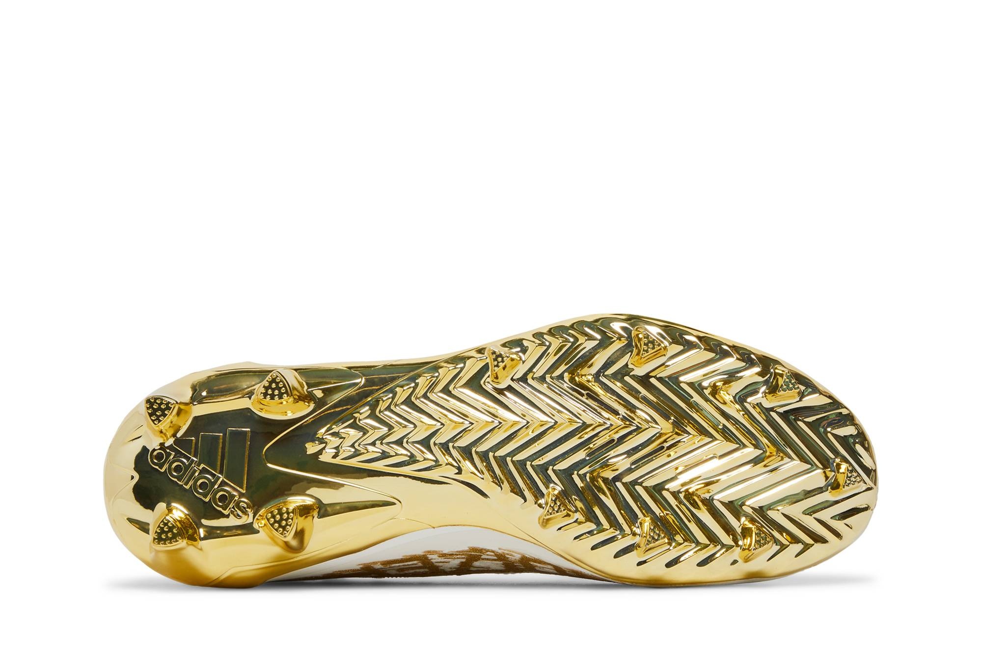 Adizero Cleats Primeknit 'White Gold Metallic' - 4