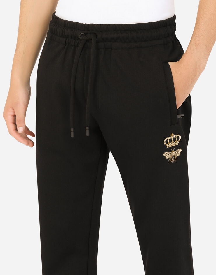 Jersey jogging pants with embroidery - 4