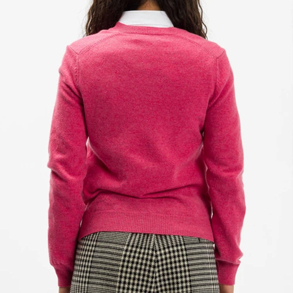 (WMNS) COMME des GARCONS PLAY V-Neck Pullover Red Emblem 'Pink' AZ-N073-051-4 - 3