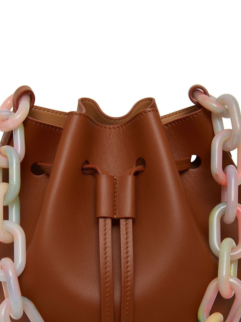 Twist leather bucket bag - 3