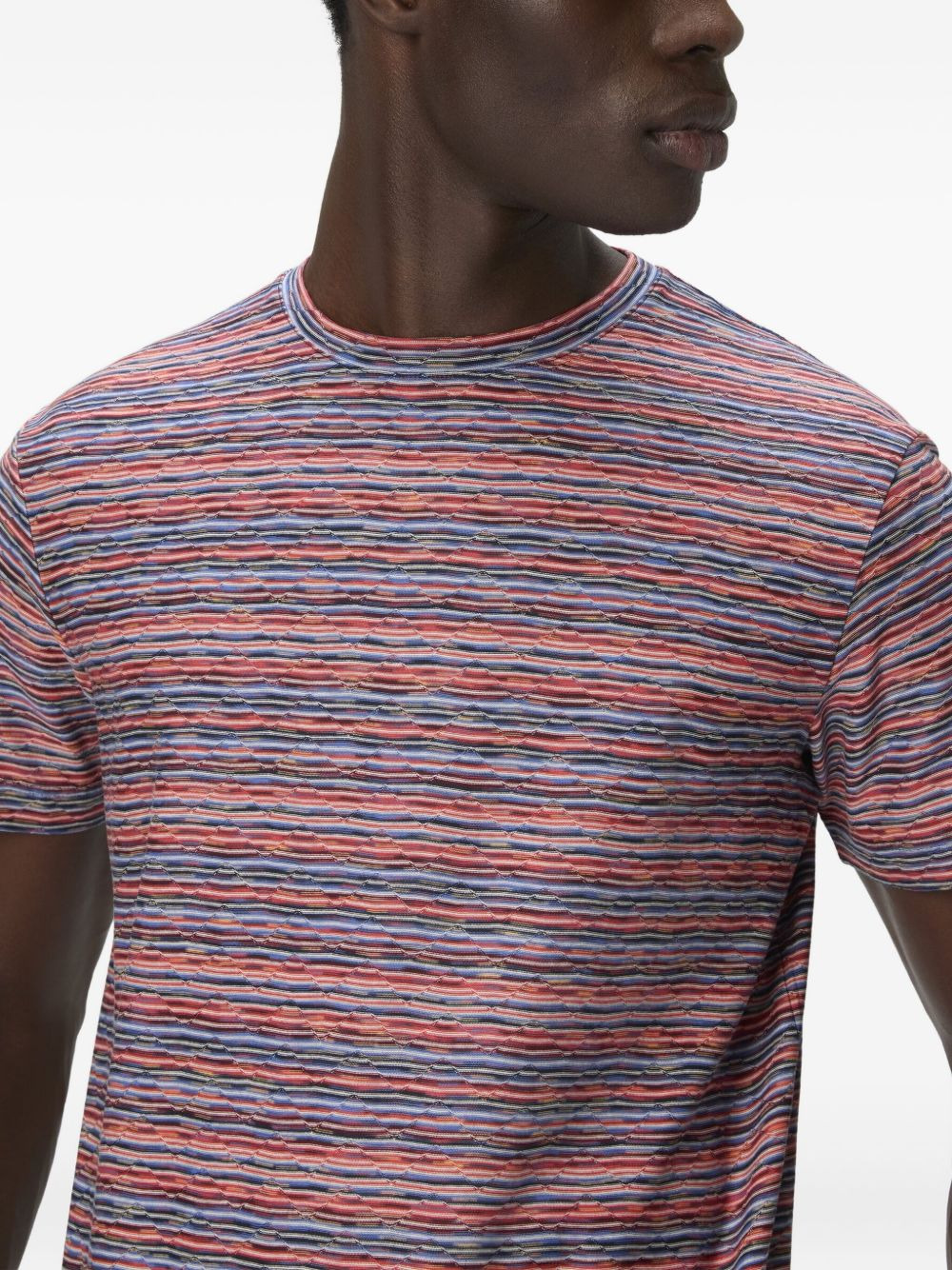 zig-zag pattern crew-neck T-shirt - 4