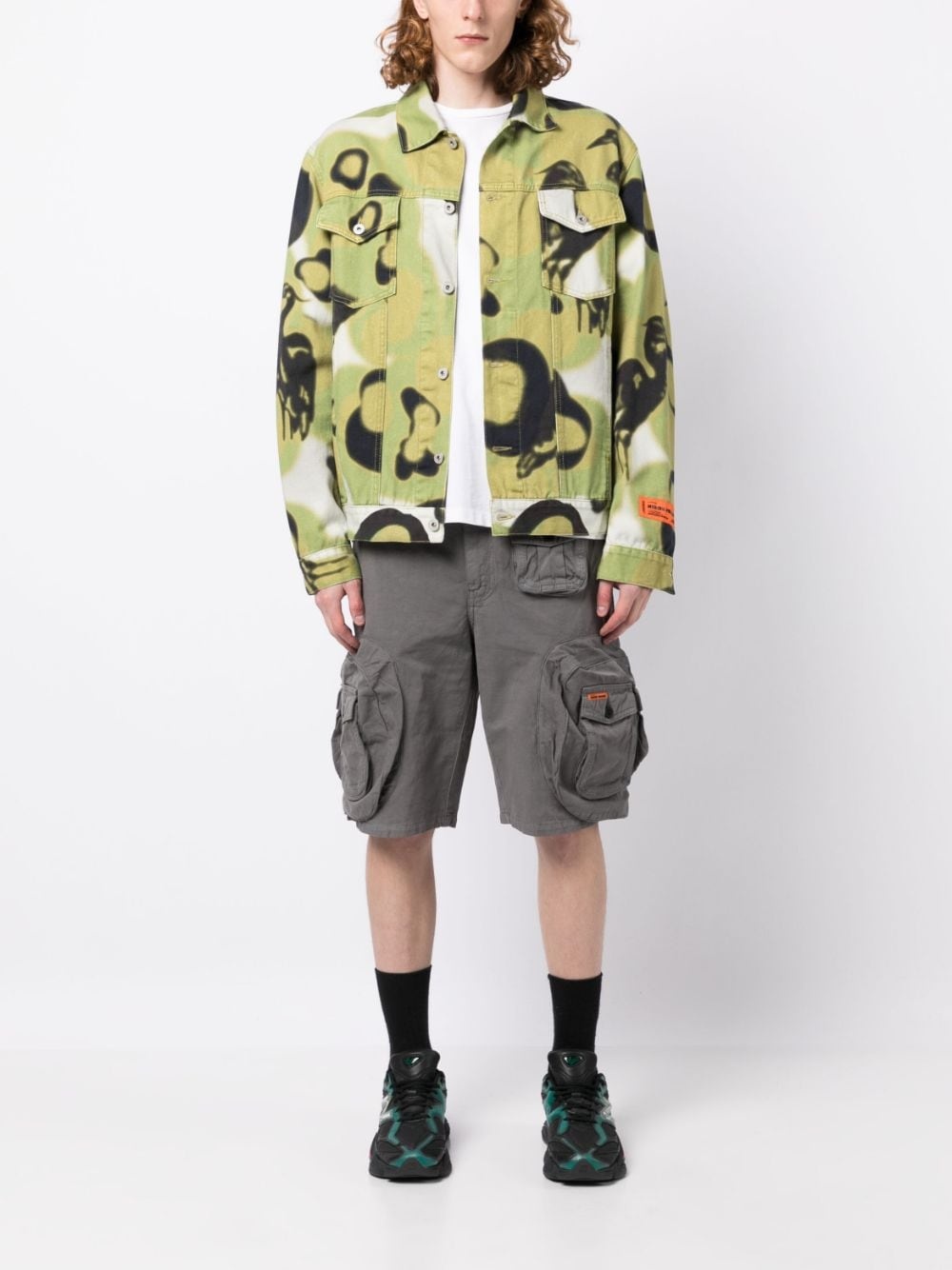COTTON-BLEND CARGO SHORTS - 4