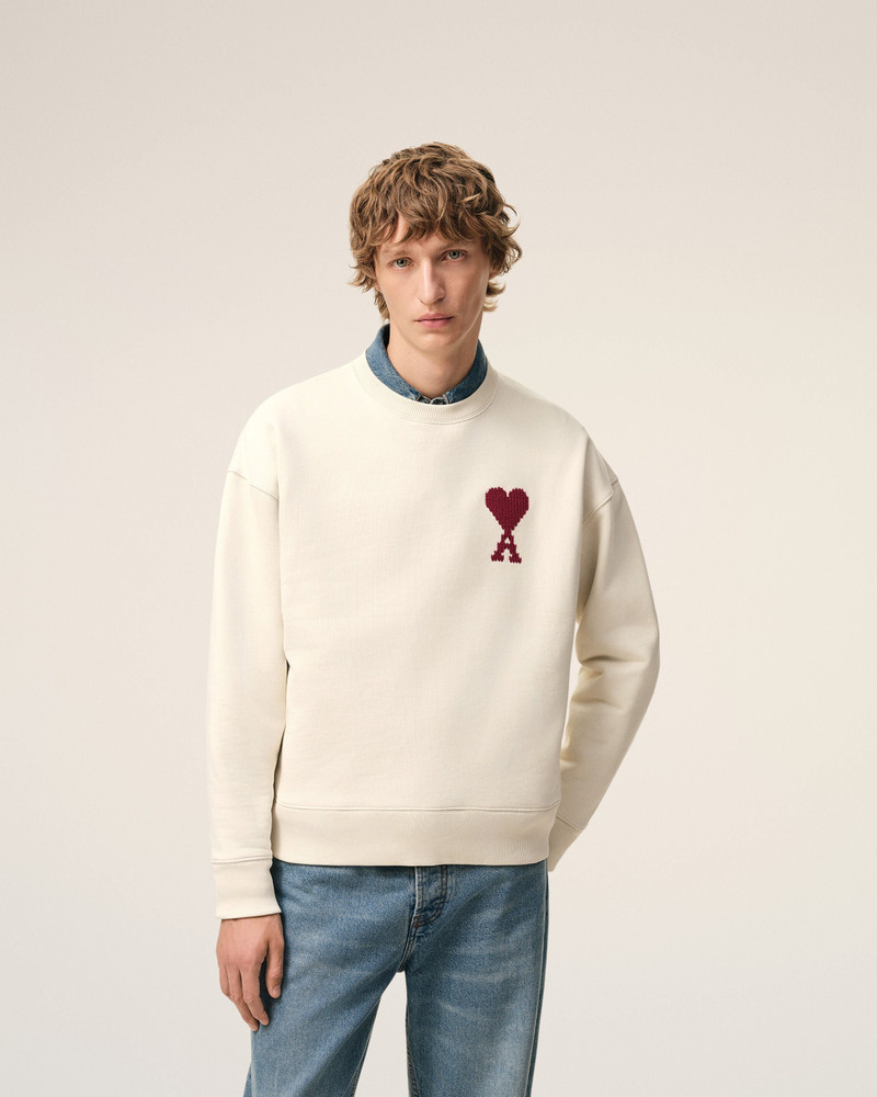 WHITE COTTON AMI DE COEUR SWEATSHIRT 3