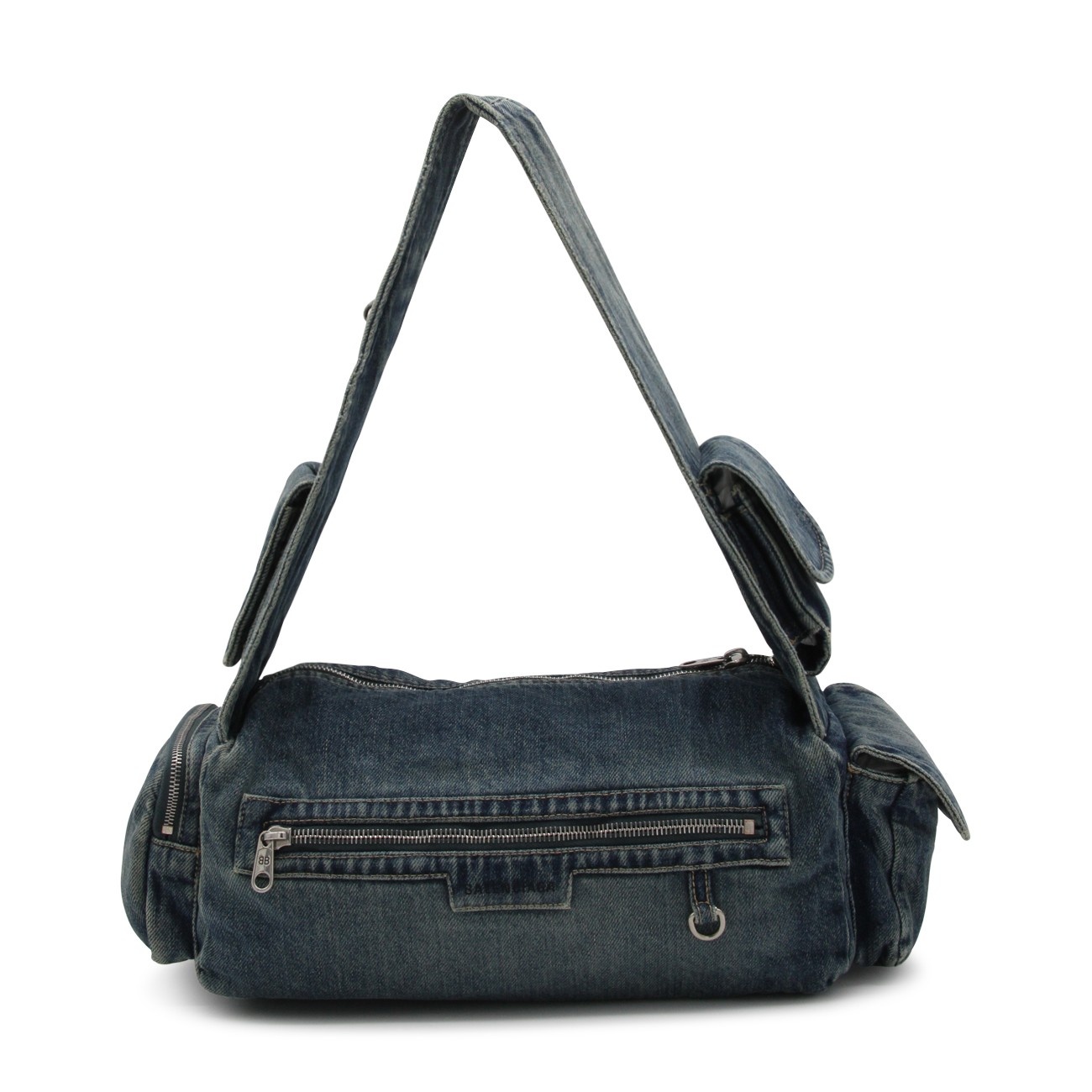vintage blue cotton sling bag superbusy crossbody bag - 3