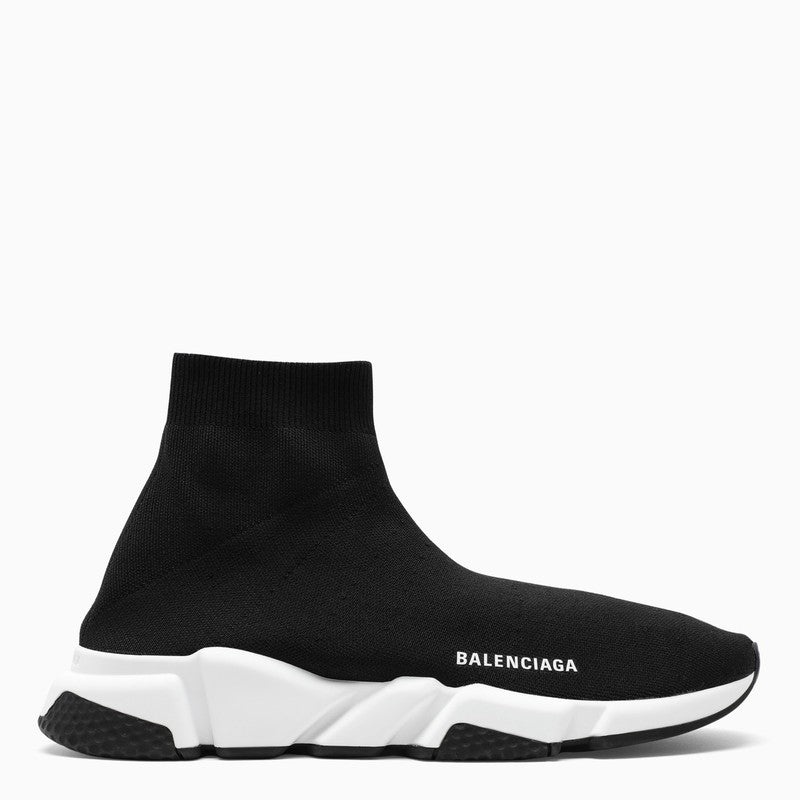 Balenciaga Black Mesh And White Speed Sneakers Men - 1