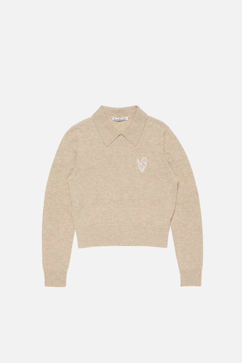 Yak wool polo sweater - Oat beige 6