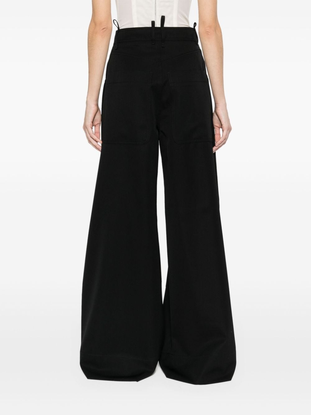 wide-leg wool trousers - 4