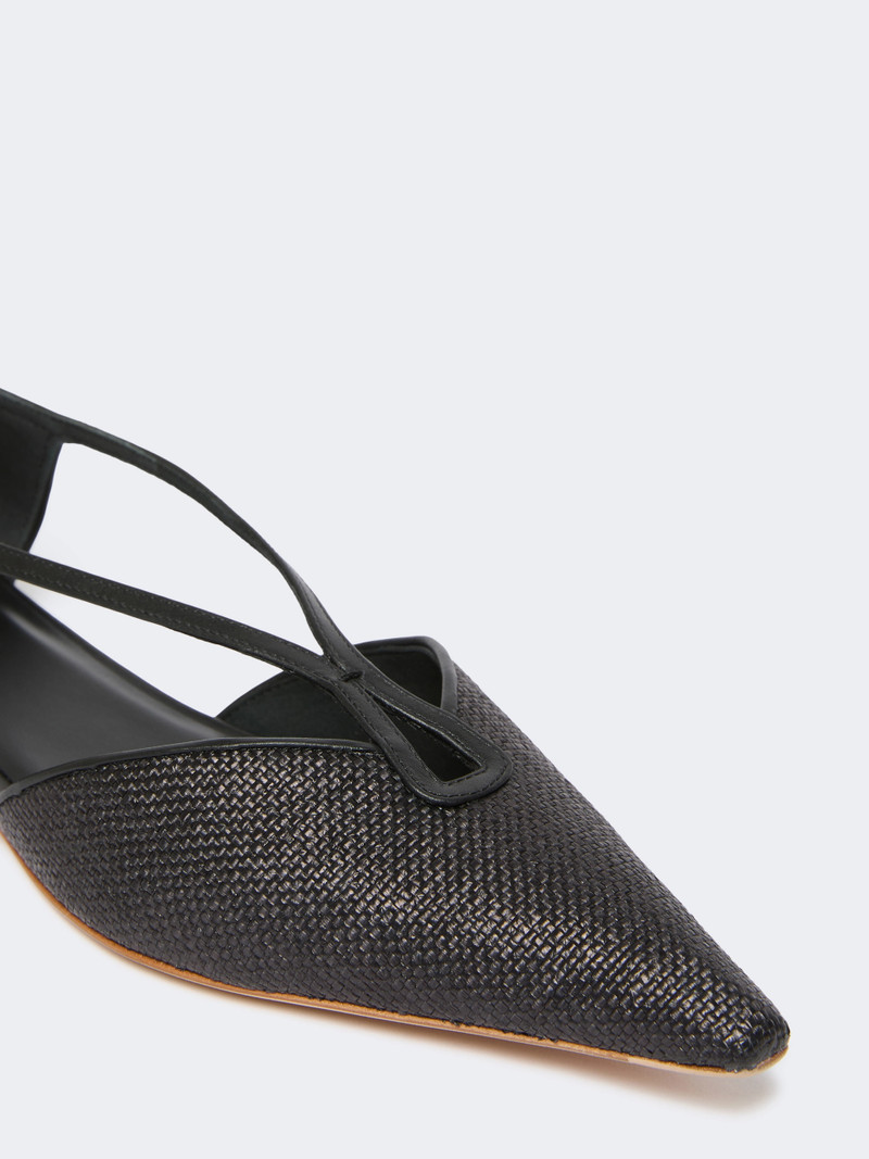 VOLPINO Raffia-look basketweave ballet flats - BLACK 3