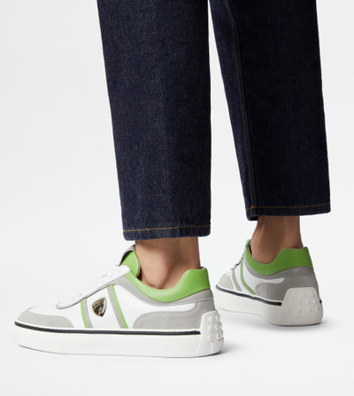Tod's SNEAKERS IN LEATHER - GREY, WHITE, GREEN outlook