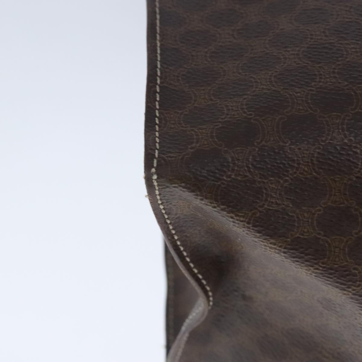 CELINE Macadam Canvas Shoulder Bag Pvc Leather Brown - 12
