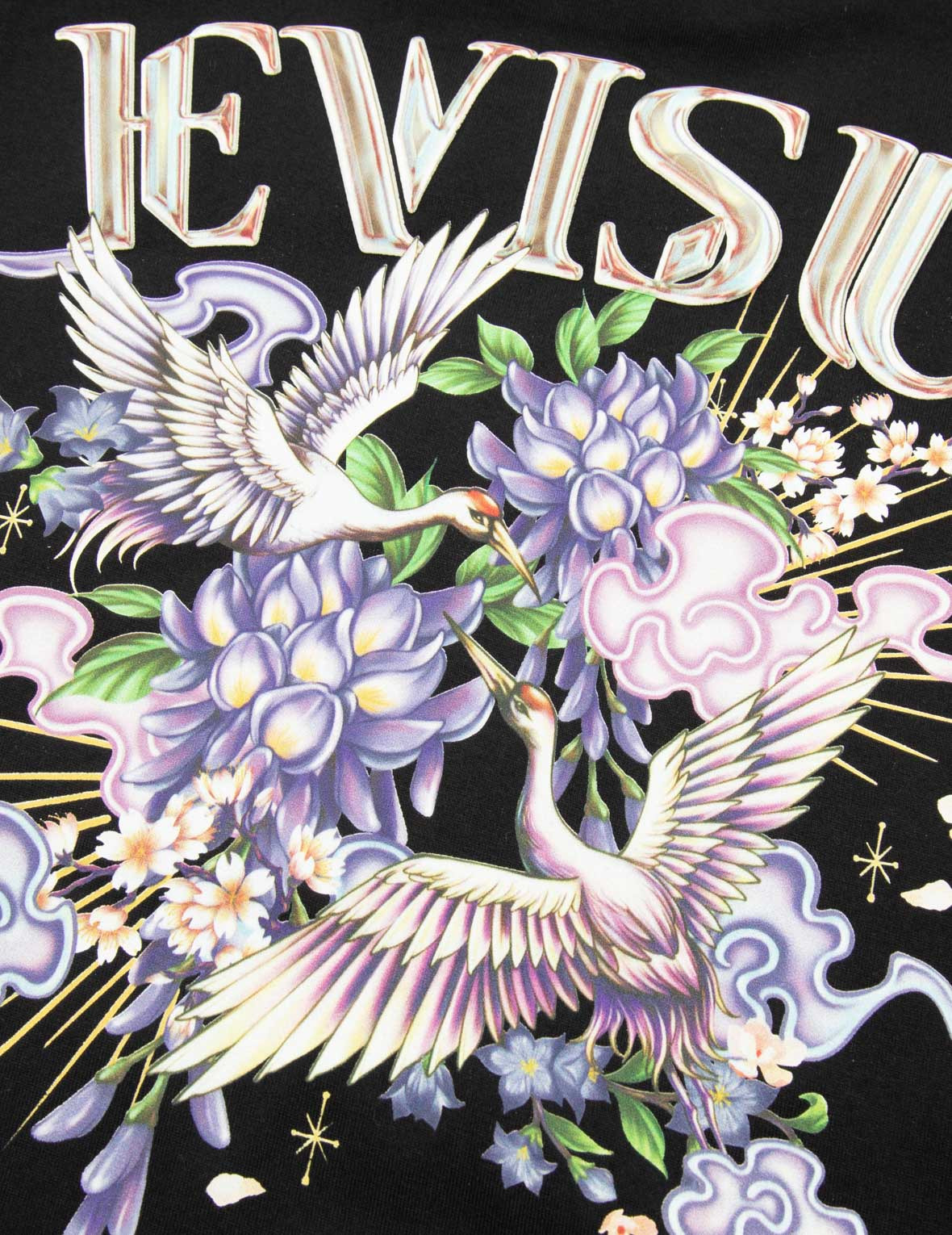 CRANES AND WISTERIA PRINT REGULAR FIT T-SHIRT - 7