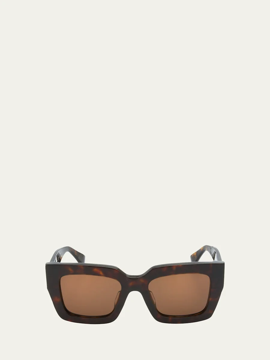 Raised Logo Acetate Cat-Eye Sunglasses - 1