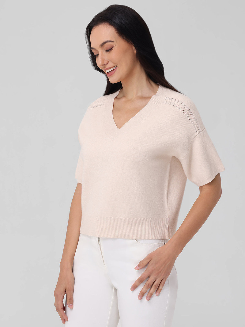 525 america Isla: V-Neck Short Sleeve Sweater outlook