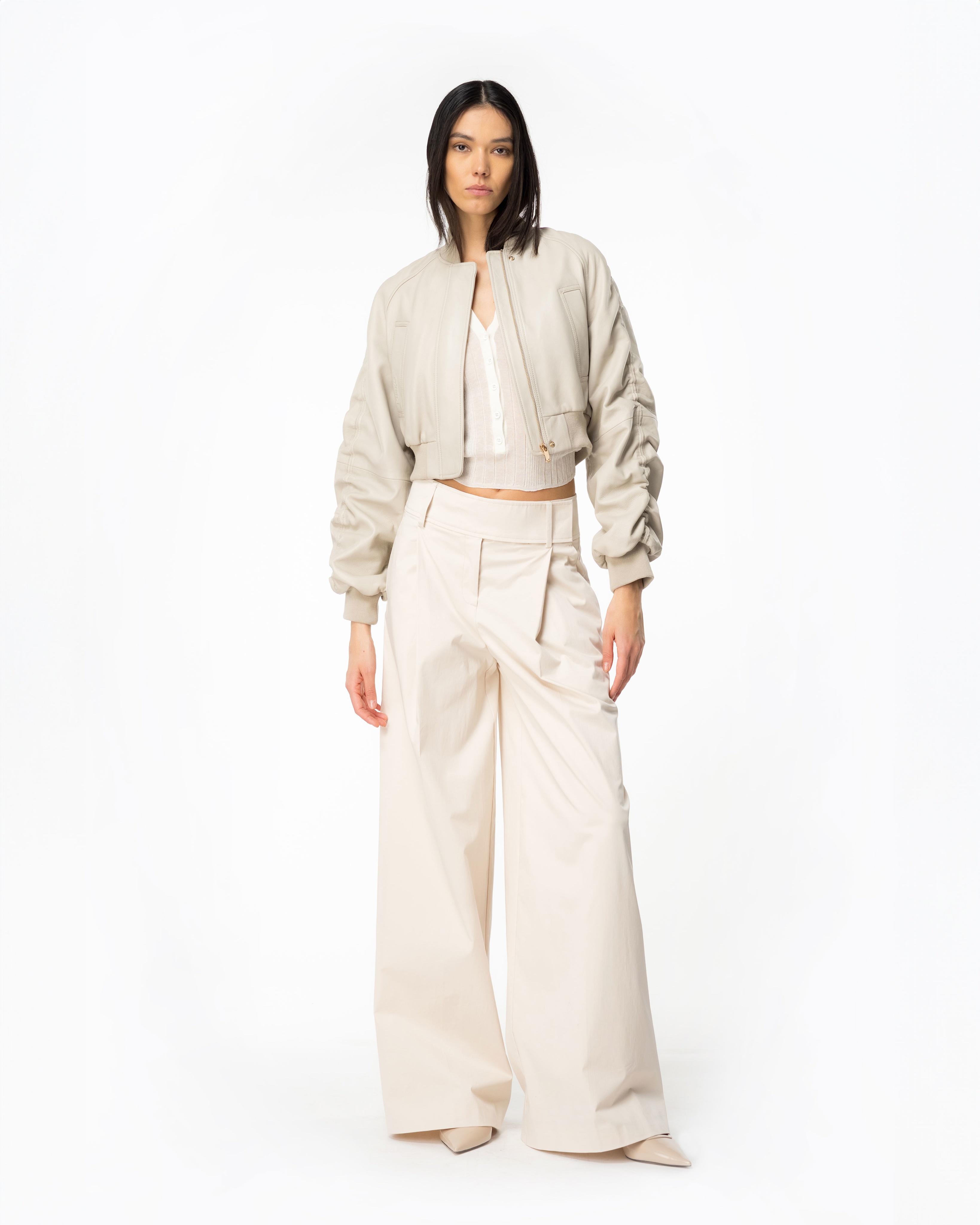 EXTRA-WIDE TROUSERS IN TECHNICAL SATIN - 2