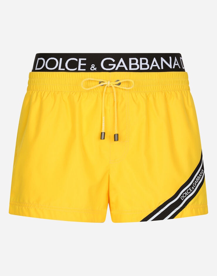 Short swim trunks with branded band - 1