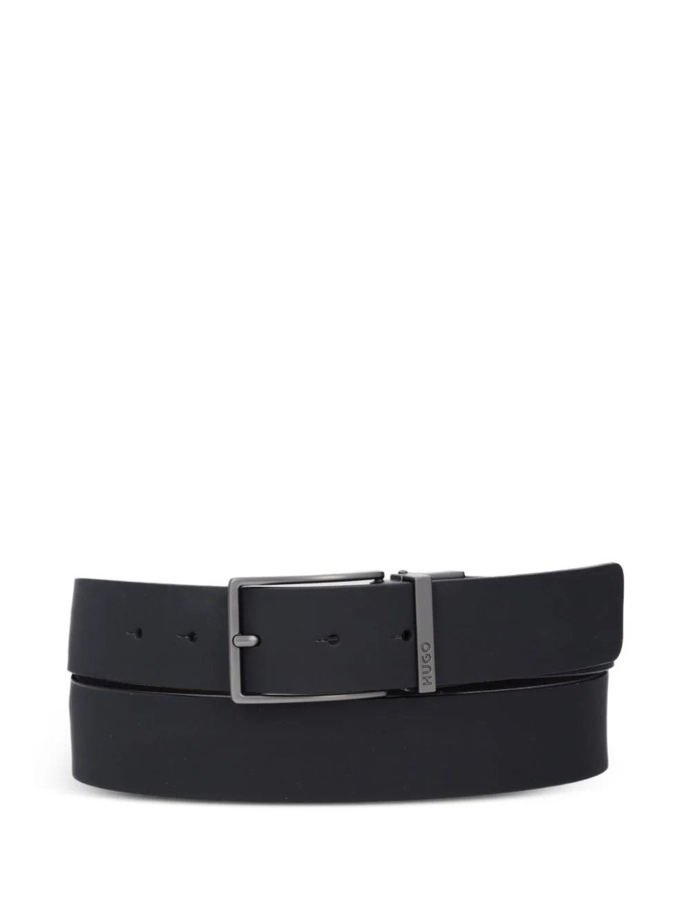 logo-buckle leather belt - 1