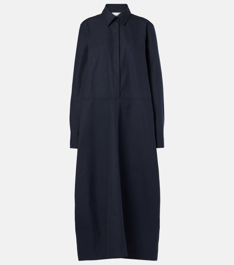 Gathered cotton poplin shirt dress 1