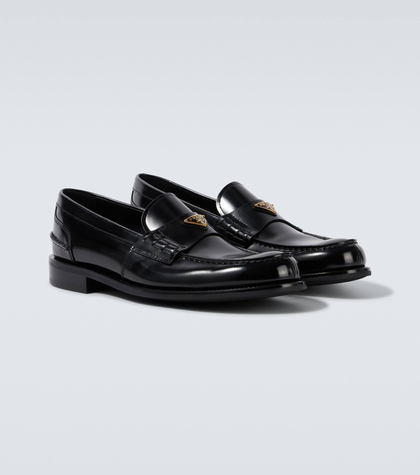 Logo leather loafers - 5