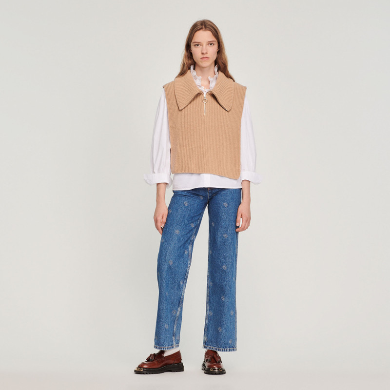 Knitted neck warmer with trucker collar 3