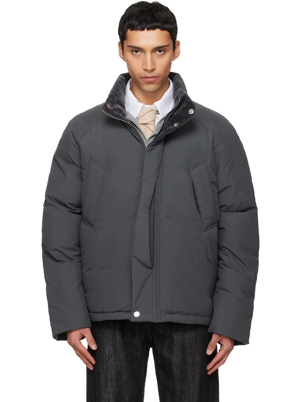 Gray 8 Pocket Down Jacket - 1