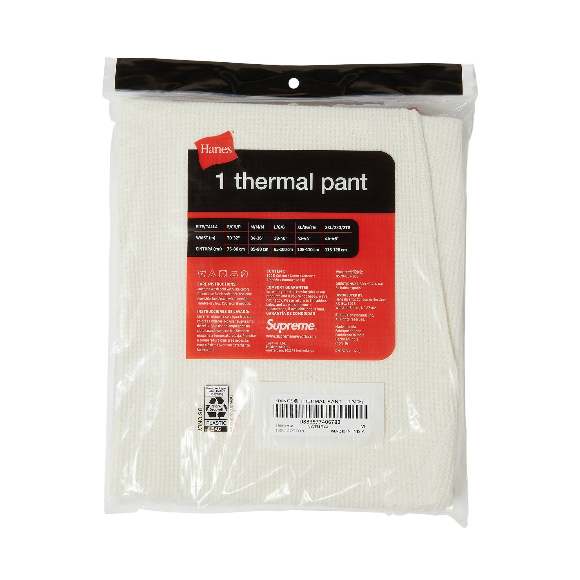 Supreme x Hanes Thermal Pant (1 Pack) 'Natural' - 2