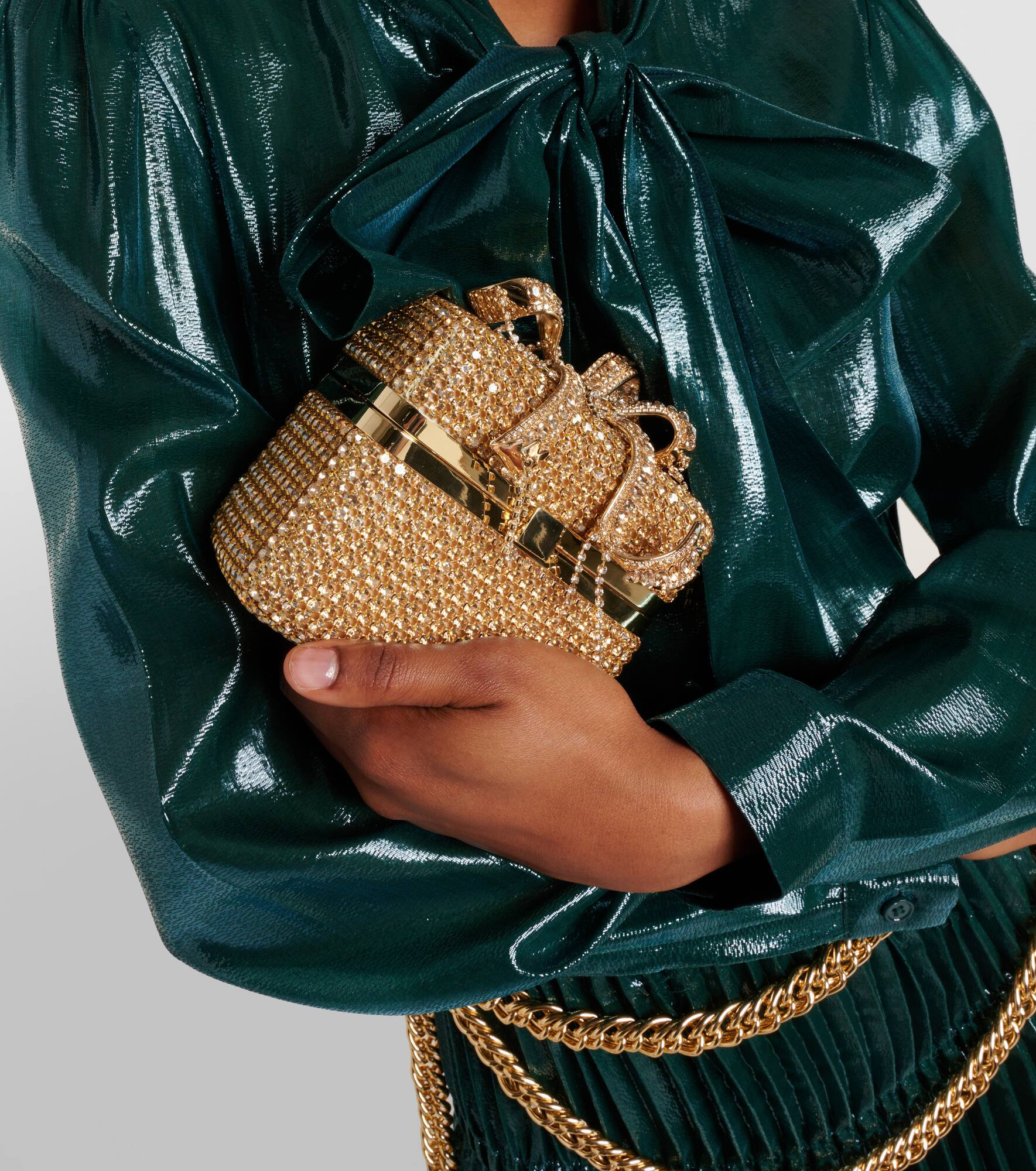 Mini crystal-embellished vanity bag - 2