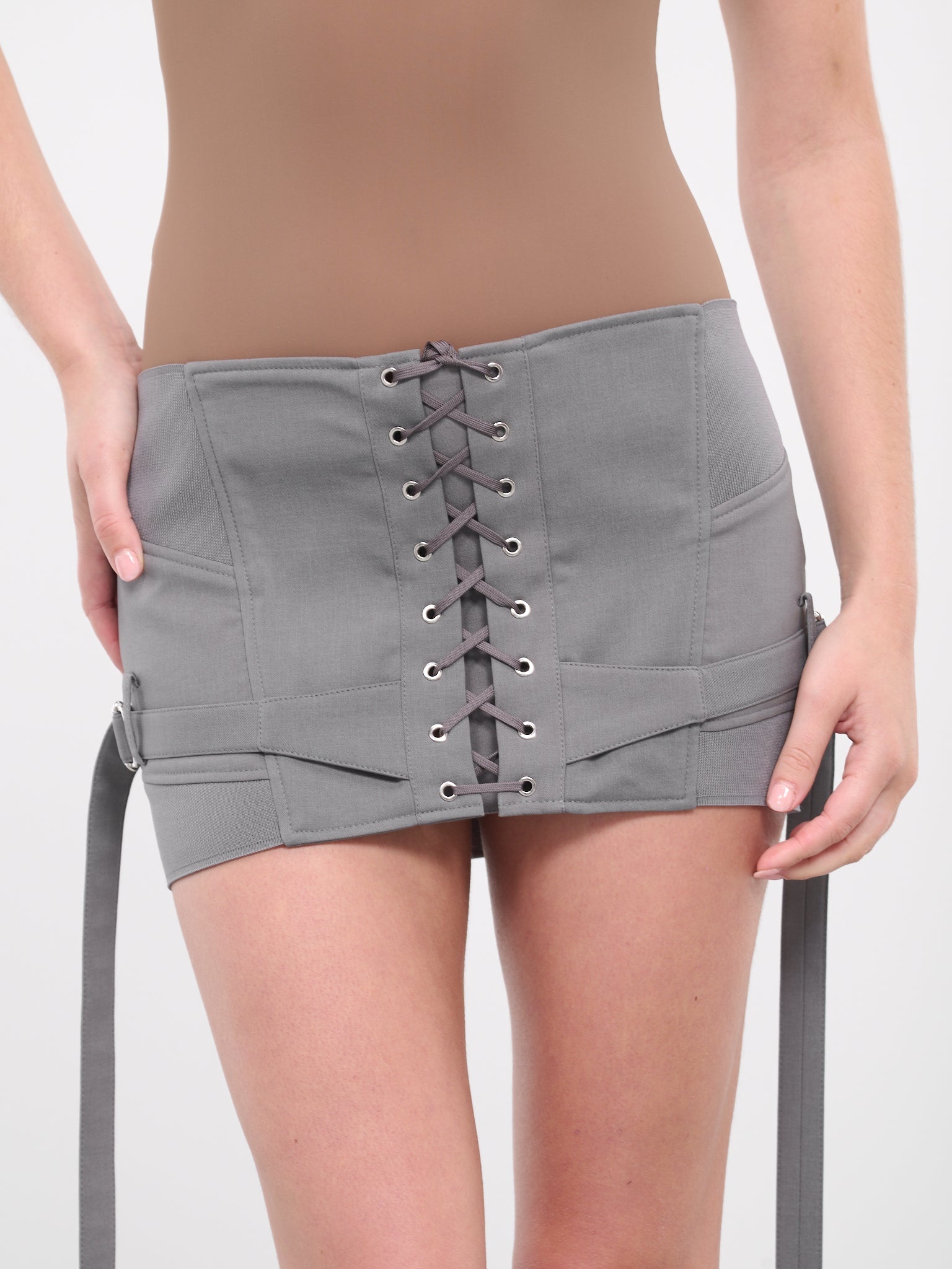 Lace-Up Mini Skirt - 4