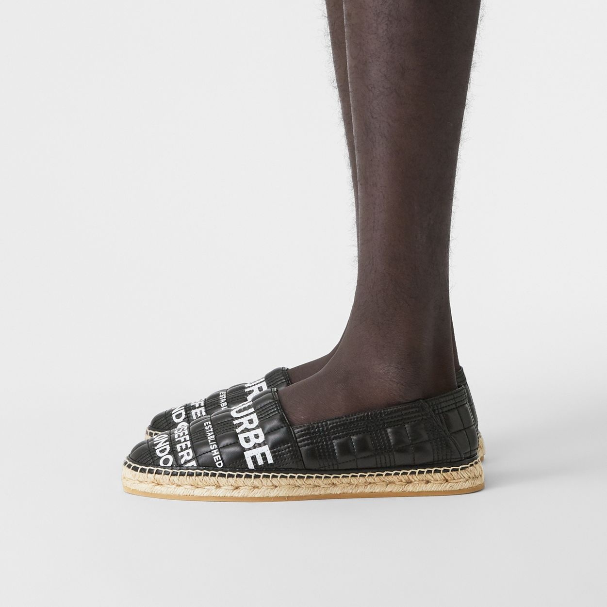 Horseferry Print Quilted Leather Espadrilles - 4