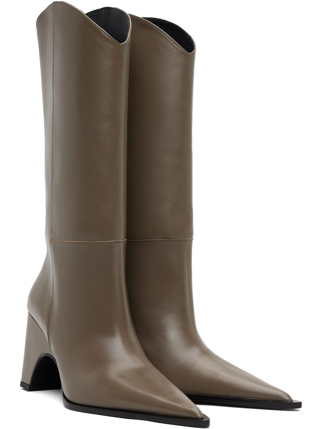 Taupe Cowboy Bridge Tall Boots - 4