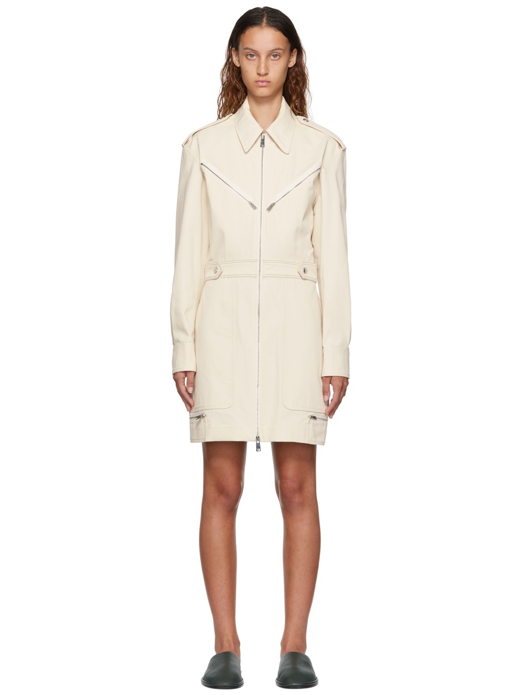 Off-White Zip Utility Minidress - 1