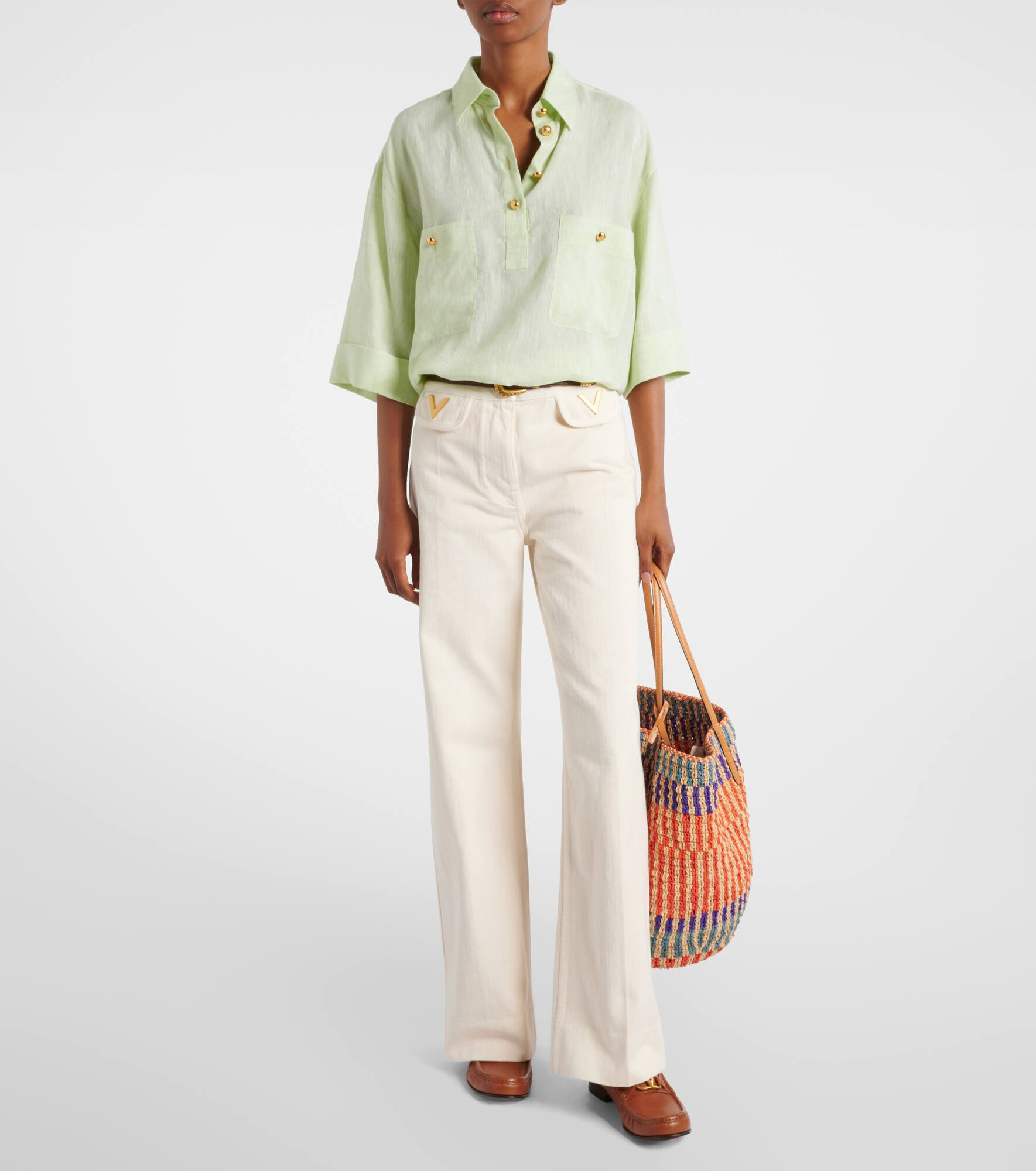 Oversized linen polo shirt - 2