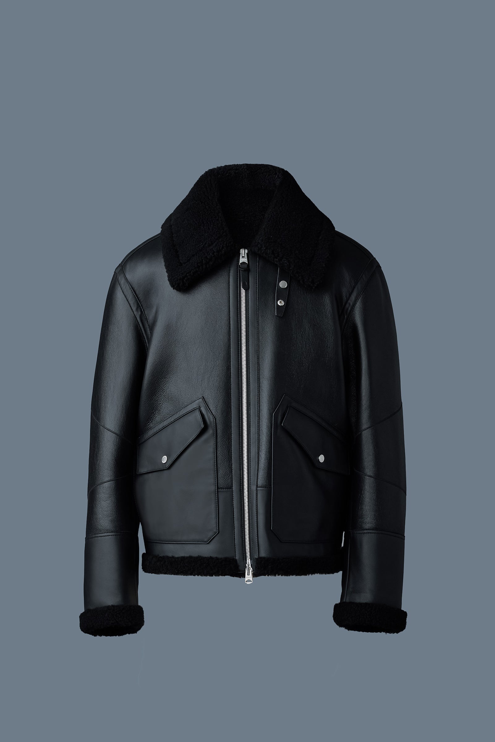 ATLAS-SH Shearling and leather aviator-style jacket - 1