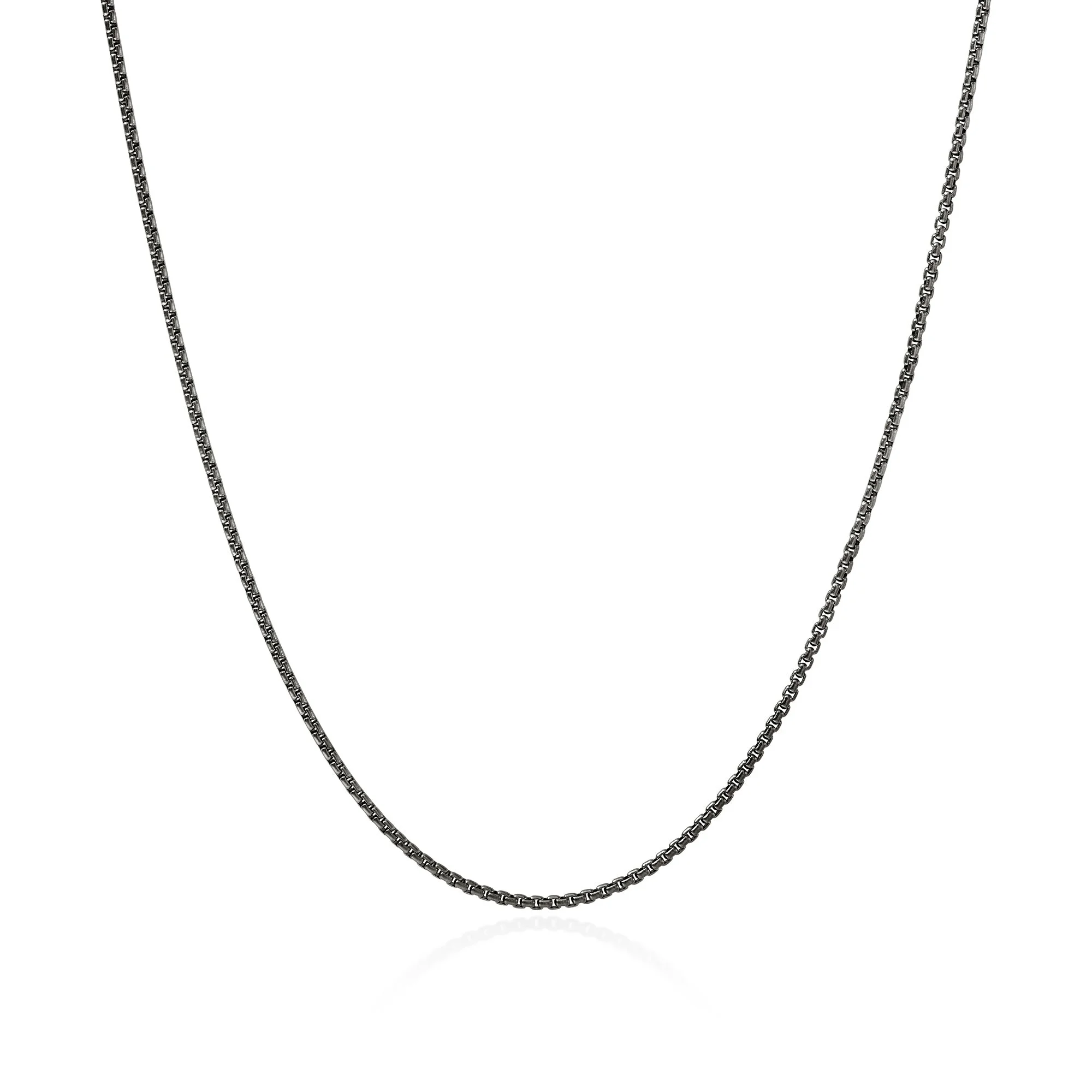 Box Chain Necklace, Dark Silver, 1.6MM - 1