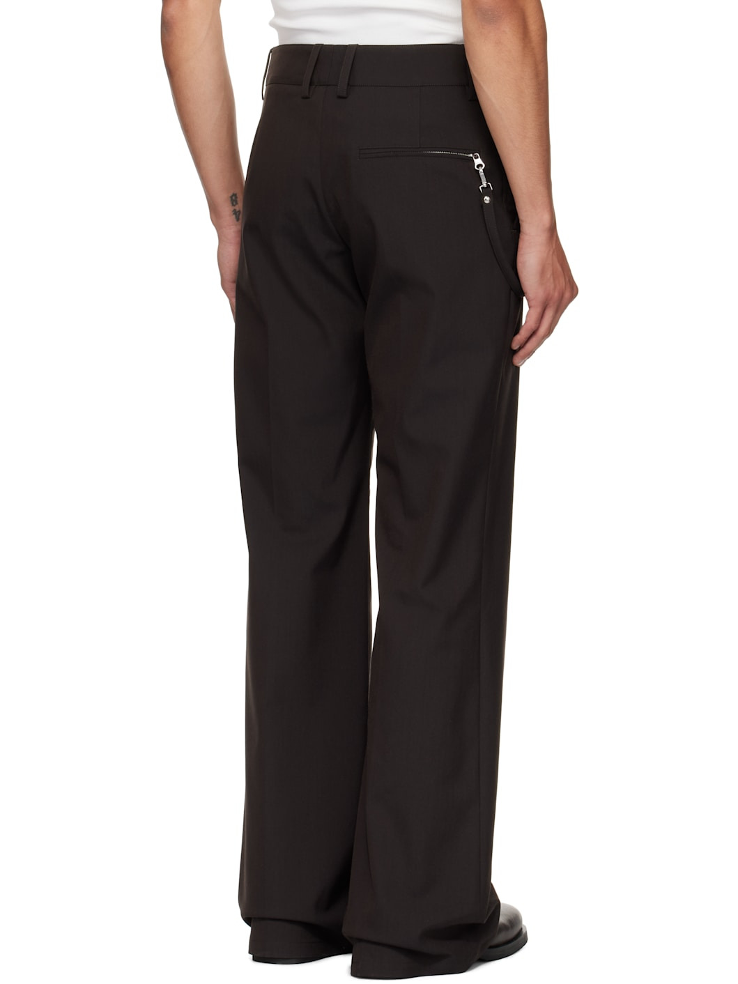 Brown Light Twill Bootcut Trousers - 3