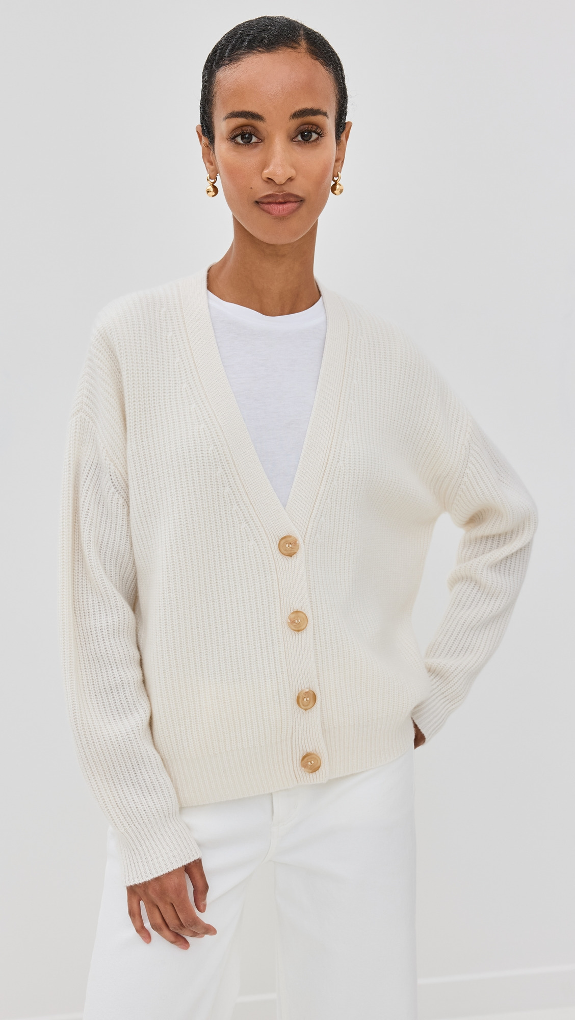Cropped Cashmere Cocoon Cardigan - 6