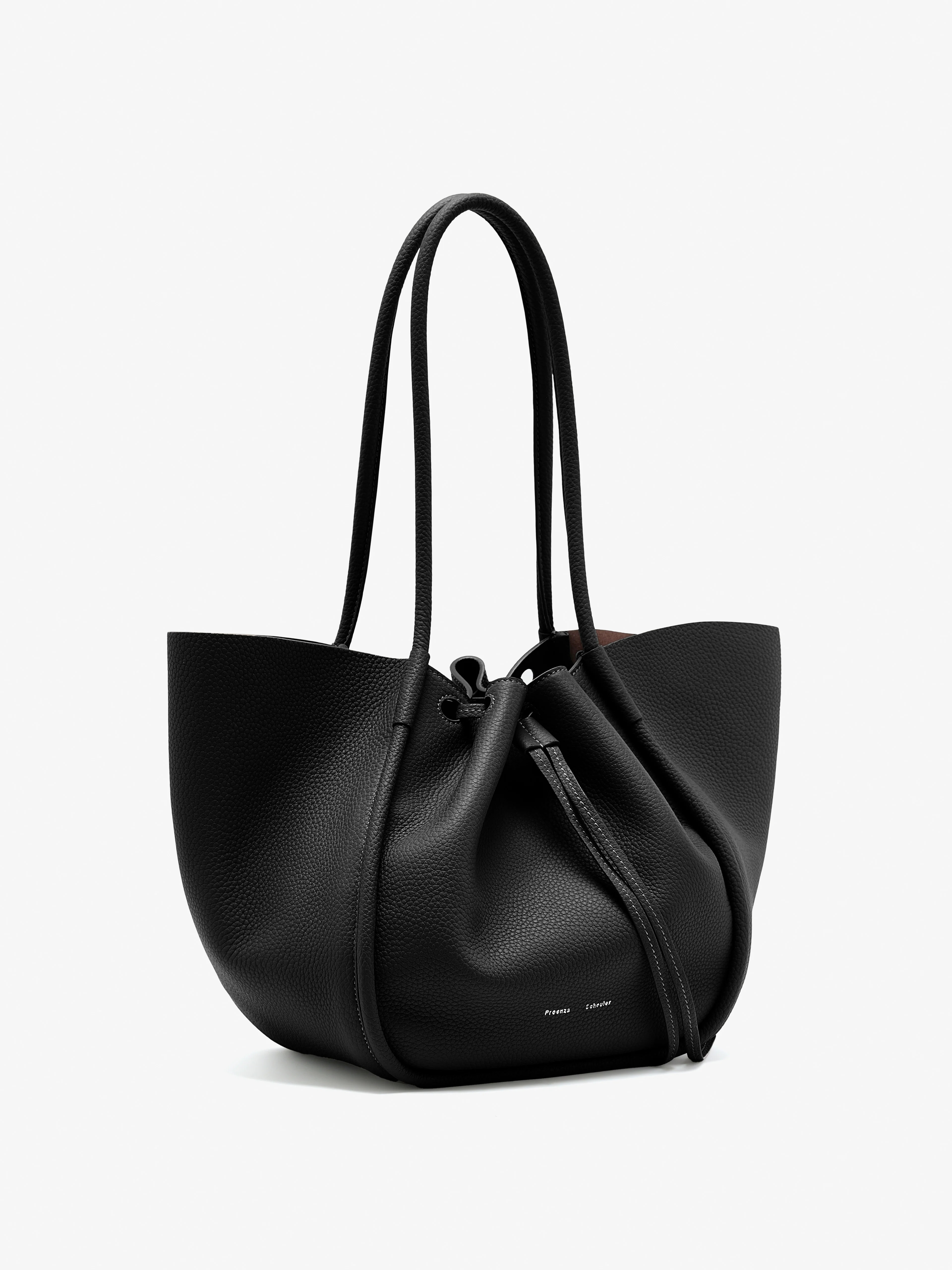 Large Ruched Tote in Soft Pebbled Calf - 3